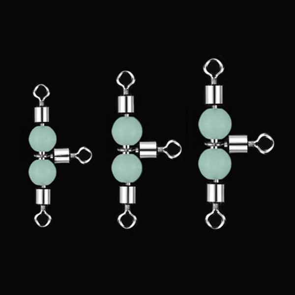 

10pcs / серия luminous рыбалка поворотный рыболовный крючок разъем 3 way роллинг поворотные рыбалка аксессуары стальные привязать море крючк