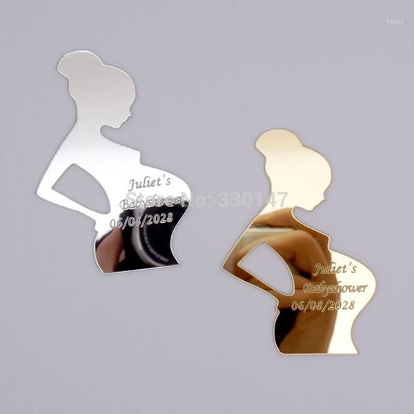

greeting cards 30pcs 7x5cm pregnant woman for bady birth anniversary carving names acrylic mirror stickers private custom party gift decorat