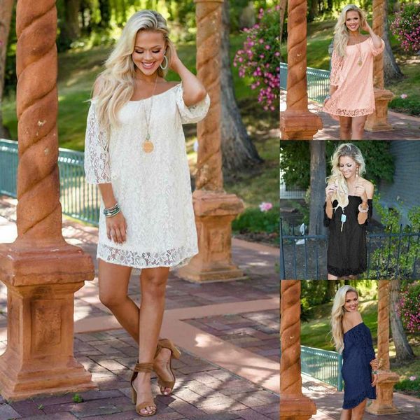 

2019 suit-dress sleeve lace dress1, Black;gray