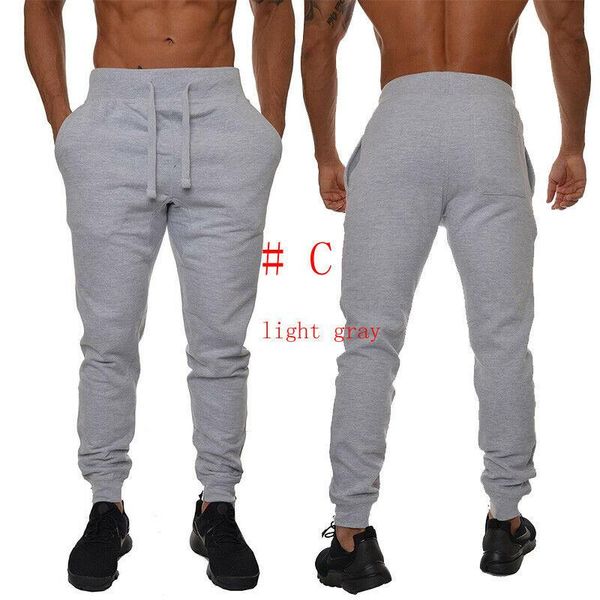 

men casual pants fitness man sportswear tracksuit bottoms skinny sweatpants undefined trousers for sport joggers track pants, Black