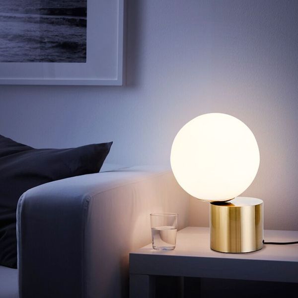 

table lamp post modern bedroom bedside glass bulb table lamp nordic simple study lighting l b&b decorative led reading desk lamp