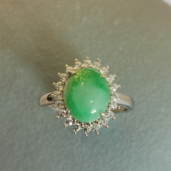 

green egg face ring emerald, Golden;silver