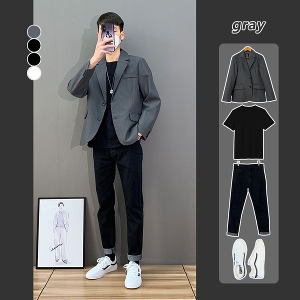 

2020 new korean fashion small suit youth casual men's spring and autumn coat