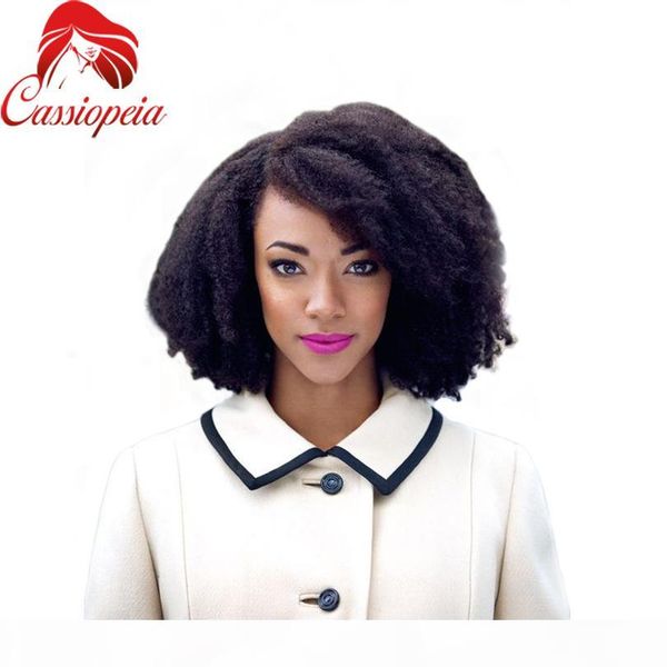 

afro kinky curly human hair wig brazilian virgin hair short yaki full lace human hair wig natural color lace front wig in stock, Black;brown