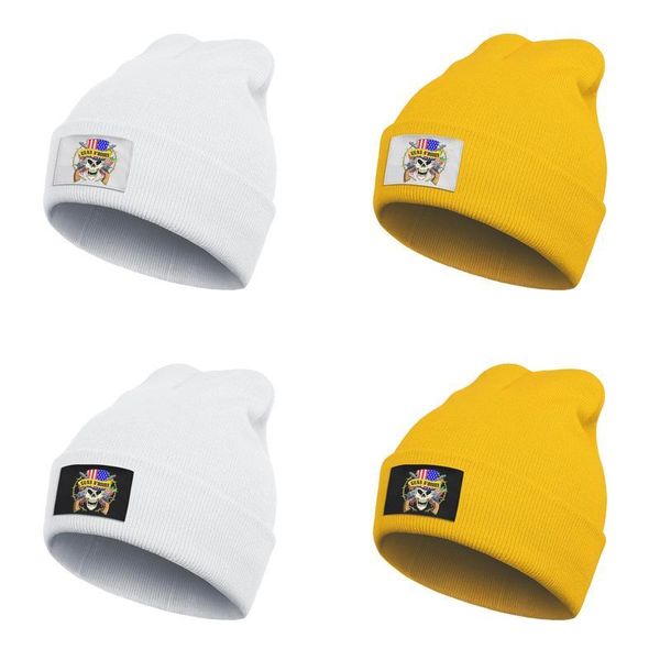 

fashion watch beanie hat guns n'rose skull american flag slouchy vintage knitted cap, Blue;gray
