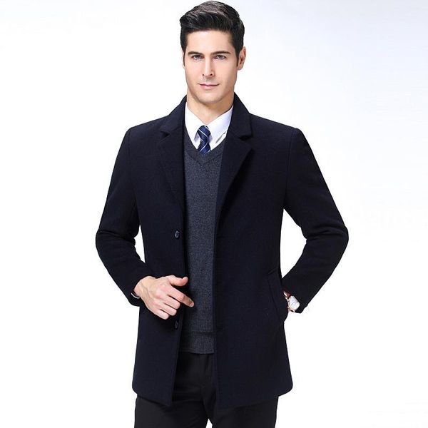 

and winter for autumn male & blends casual mens wool jackets big size xxxl xxxxl men's woolen blend coats1, Black