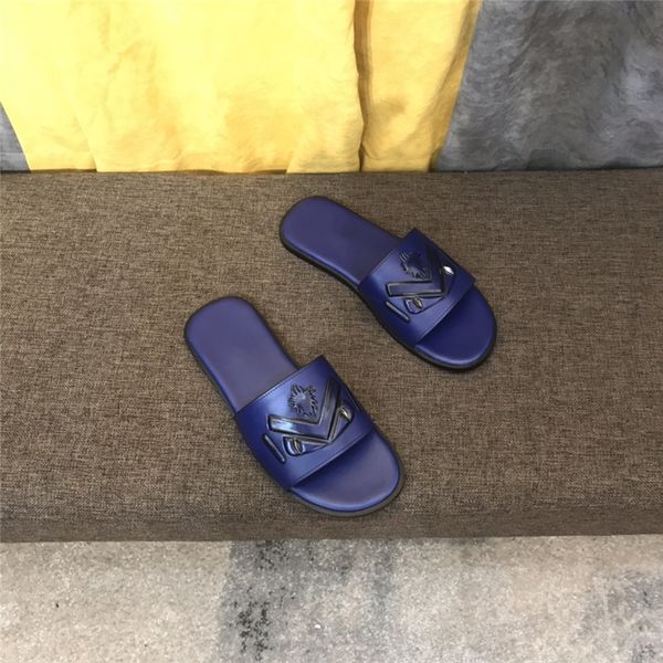 

summer fashion letters men beach slippers luxurys designers leather cartoon big head slippers designer flat hollow l bath slippers, Black