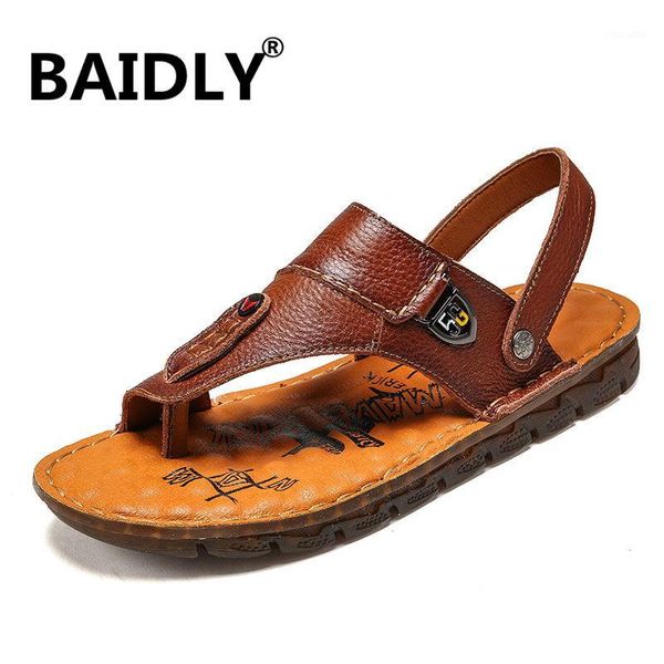 

sandals mens summer genuine leather for men trekking breathable fashion casual shoes zapatos de hombre1, Black