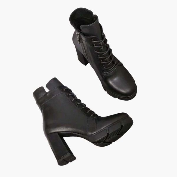 

fashion leather women shoes woman leather short autumn winter ankle fashion women boots martin boots 012 l240 05, Black