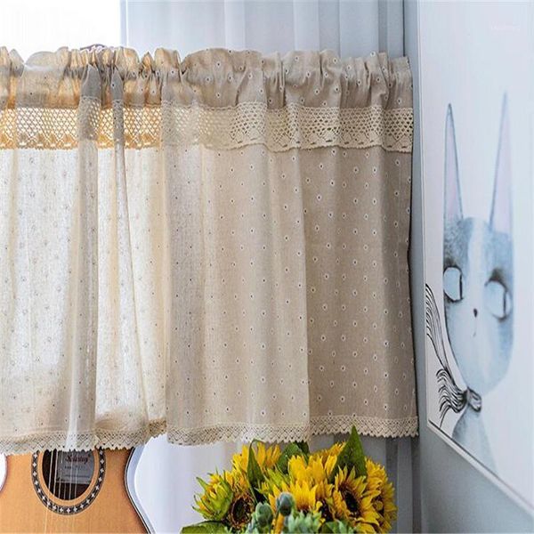 

pastoral beige lace curtain lovely bowknot lace coffee curtain kitchen short small1
