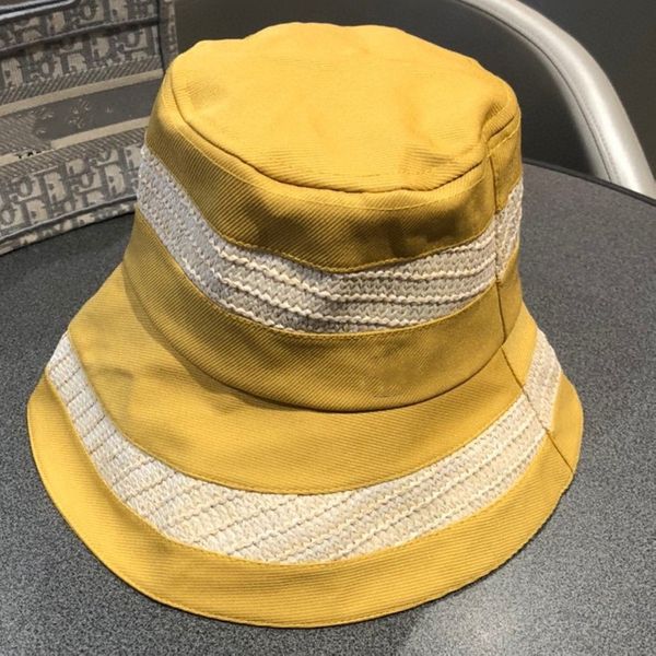 

2020 latest mosaic solid color explosions fisherman hat fashion joker visor three colors choose ing, Yellow