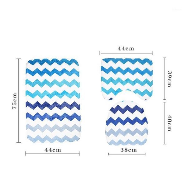 

bath mats mat 3 piece set classical pattern toilet cover foot pad non-slip absorbent bathroom door flannel soft bathr rug carpet1