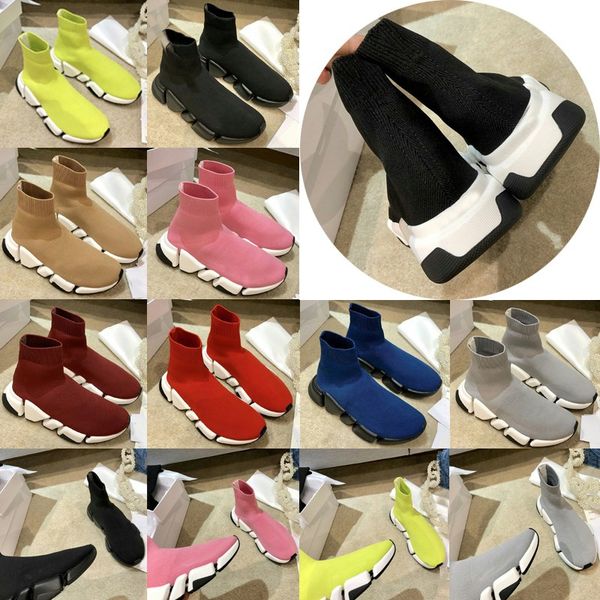 

2021 designer men women speed 2.0 trainer sock boots socks boot casual shoes shoe runners runner sneakers l5iw#, Black