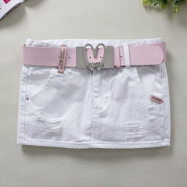 

2021 summer white jeans skirts womens h style elastic skinny pencil skirts 100% cotton above knee denim mini 2985, Black