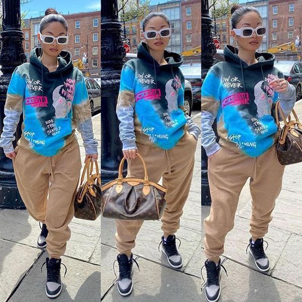 

fixsys lounge wear patchwork print velvet hoodies full sleeve two piece set for women fashion loose trousers matching sets1, Gray