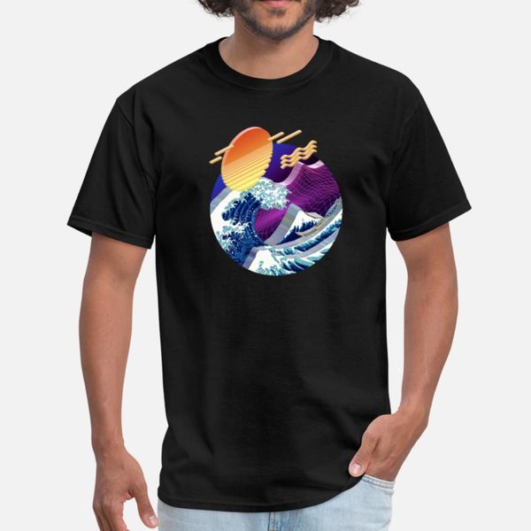 

isometric synthwave: the great wave off kanagawa t shirt retro plus size tracksuit hoodie sweatshirt