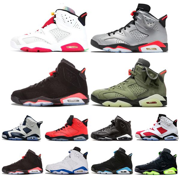

6 6s men basketball shoes hare infrared bred unc flint carmine sport blue mens trainers sports sneakers size 7-13