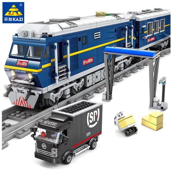 

1192pcs city cargo sets train track model building blocks set conductor driver figures flat trailer bricks educational kids toys yxlkco