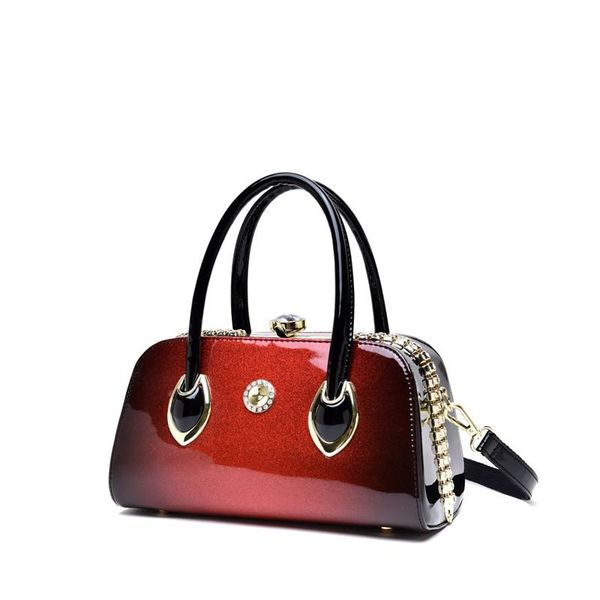

icev new luxury boston pillow handbag patent leather women messenger bag ladies evening clutch clip shoulder bags