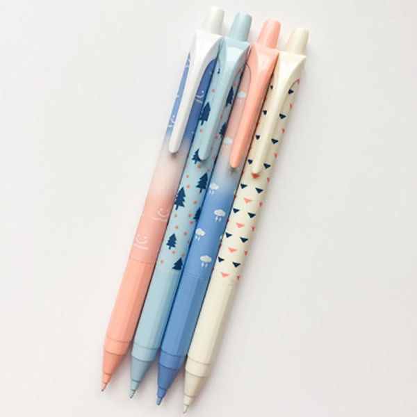 

ballpoint pens 2 pcs simple cute tree press kawaii pencil mechanical office & school supplies student stationery automatic pencils gift1, Blue;orange