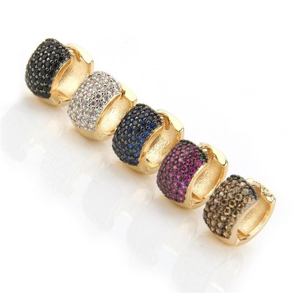 

hoop & huggie sunsll gold color copper pins earrings multicolor cubic zirconia women's fashion party jewelry cz brincos, Golden;silver