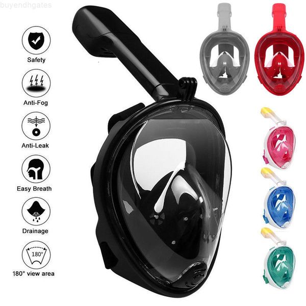 

7 colors underwater diving mask snorkel set swimming training water fun full face snorkeling mask anti fog with camera stand cca11727 6pcs