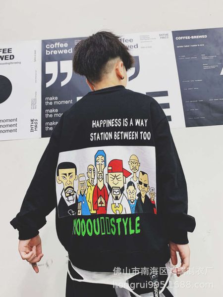 

new cuhk sweater winter autumn and children's korean leisure pullover boys' fashion brand foreign sle q776, Black