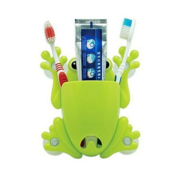 

a cartoon sucker frog toothbrush holder wall suction hook tooth brush holder home decor for kids bathroom acc bbymtl