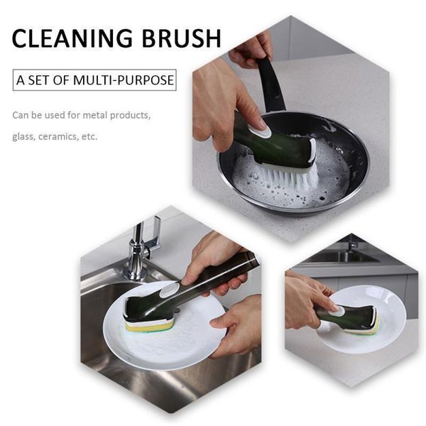 

1pc kitchen cleaning brush scrubber dish bowl washing sponge matic liquid dispenser kitchen pot cleaner tool window cleaner h jllxva
