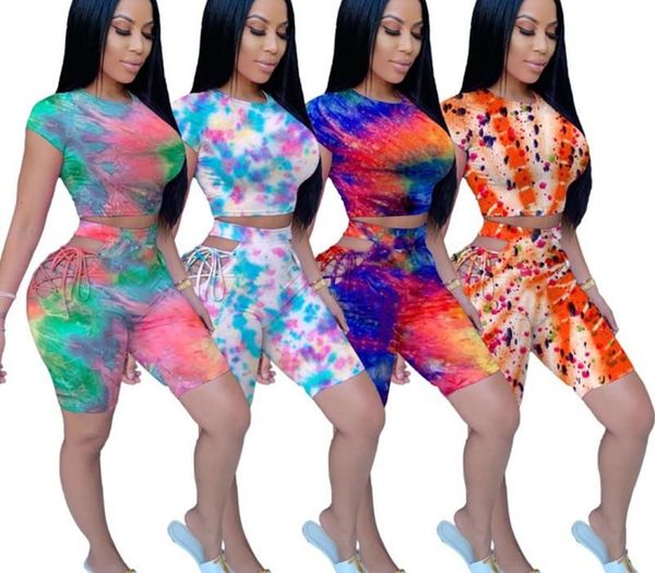 

womens outfits two piece set summer women clothes sportswear tracksuit t-shirt + shorts sweatshirt tights sport suit fashion print klw4479, Gray