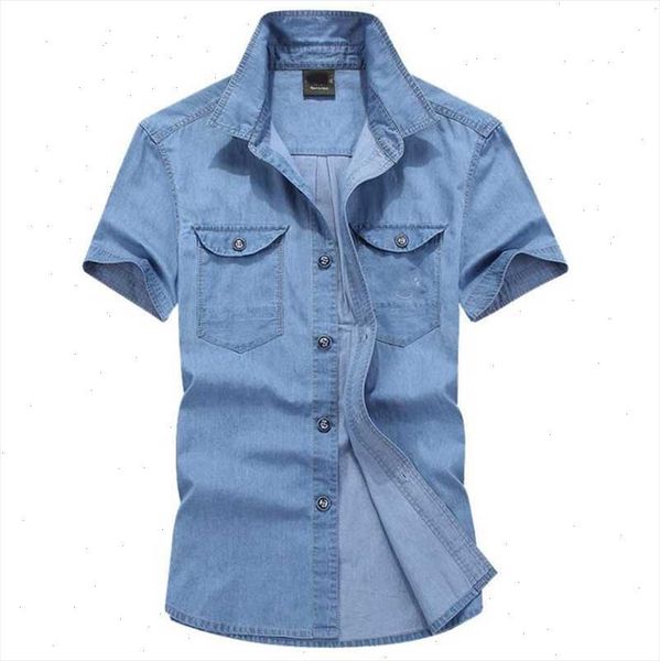 

big size denim shirts men casual jeans shirts short sleeve cotton summer comfortable soft shirt man clothes, White;black