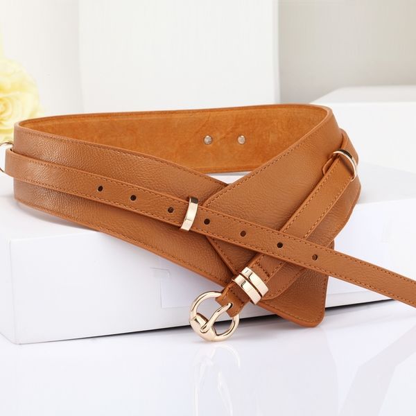 

brands genuine cowskin belts for women alloy leather buckle women's waist belt girdle crony bandwidth cummerbund y200501, Black;brown