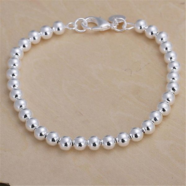 

6mm exquisite beads silver color bracelets new listings fashion selling silver jewelry christmas gifts h sqclyn, Black