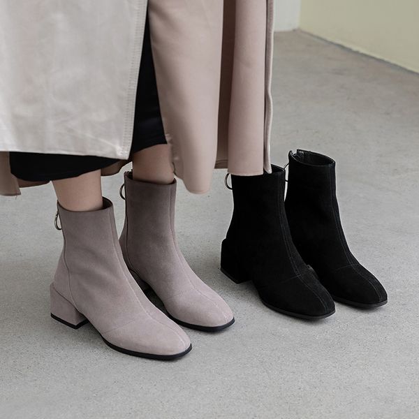 

2021 ins. cow 22-24.5 in length autumn and winter ladies boots 6q3m, Black