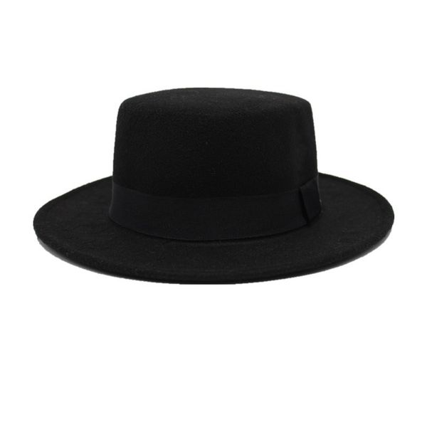 

ozyc марка шерсть канотье flat top hat для женщин фетровые wide брим fedora hat laday прок pie chapeu де фельтро bowler gambler top h