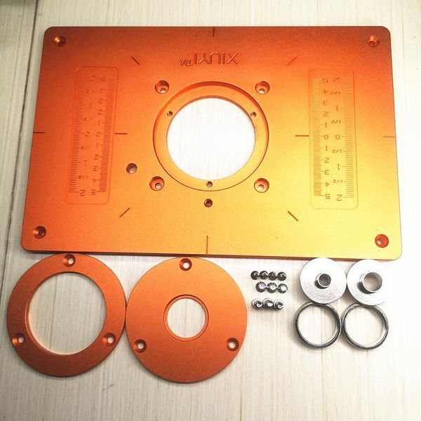 

aluminum router table insert plate with ring electric wood milling trimming machine flip plate for woodworking engraving machine1