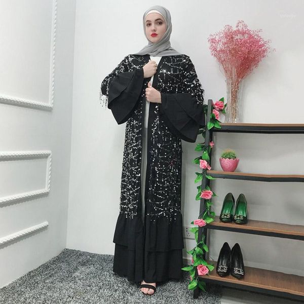 

kaftan muslim sequined belt women's cardigan robe arab kimono morocco islamic ramadan saudi arabia black dress abaya big robe1, Red