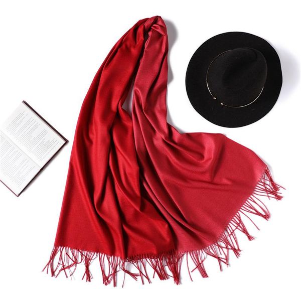 

дизайн новые зимние женские шарф мода мода сплошные двухсторонние мягкие кашемировые шарвы шаль и wraps bandana женская фулярная tassel jllj, Blue;gray