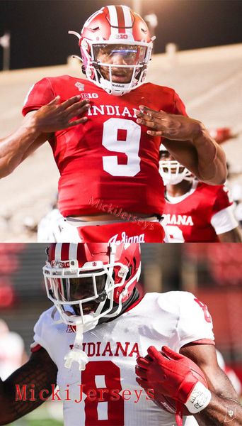 

custom indiana hoosiers football jersey michael penix juwan burgess tiawan mullen beau robbins rashawn williams reese taylor indiana jersey, Black