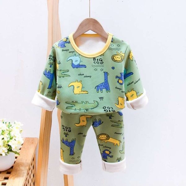 

plush thickened warm and underwear with winter children's household cloth pajamas suitvmle, Blue;red