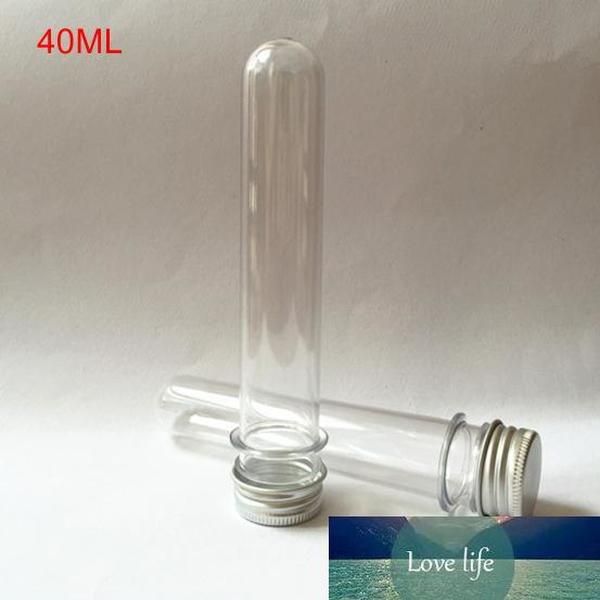 Atacado-(40pcs / lote) 40 ml cilíndrica garrafas tubo, 40cc do tubo de ensaio com tampão de garrafa de embalagem, cápsula de alumínio com pressão de vedação Sensível