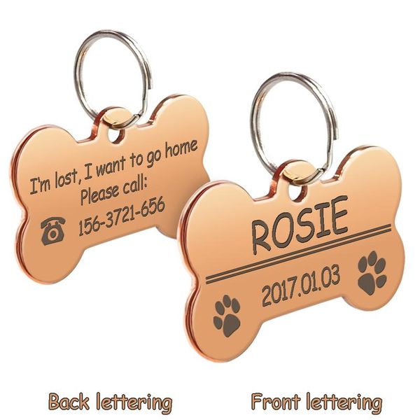 

stainless steel pet id tags personalized customized dog cat tag small collar accessories engraving double si wmthec