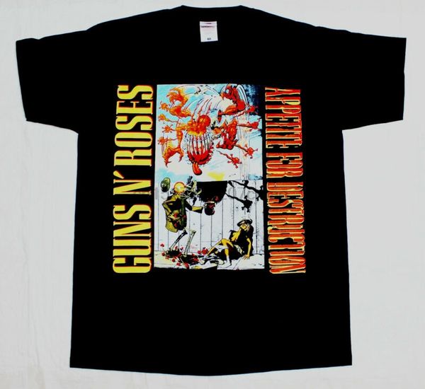 

guns n roses appetite for destruction'87 axl rose slash black rare t-shirt sport hooded sweatshirt hoodie