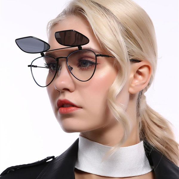 

sunglasses flip polarized women 2021 trend cool steampunk sun glasses for driving vintage punk lady eyewear shades, White;black
