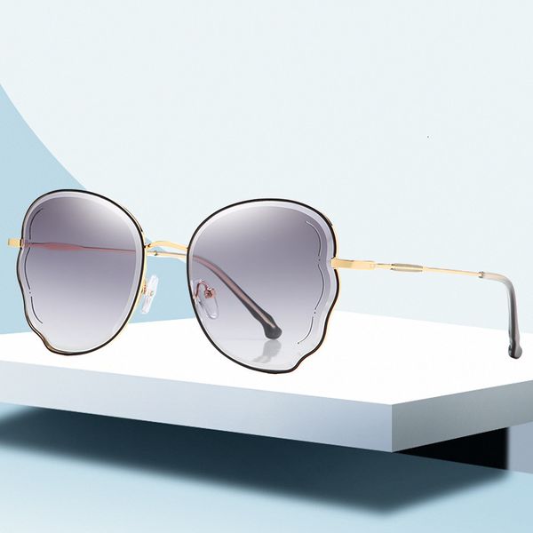 

new fashion petal cut edge sunglasses women's korean personalized butterfly shaped frameless sunglasses trend sun visors designer aws, White;black