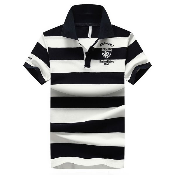 

new attacked 2021 polo shirt men's shirts short pole from cotton striped summer poloshirts mens business costumes quality 33h9, White;black
