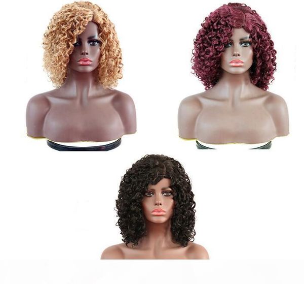 

european and american female synthetic african small volume partial volume classification net high temperature wire, Black;brown