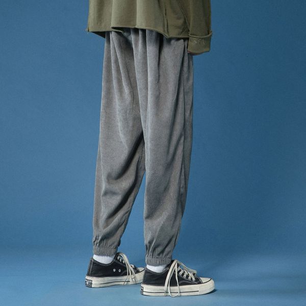 

male 2021 new breeches fall thin pair halon leggings long trousers individuality young men's clothing mwzh, Black