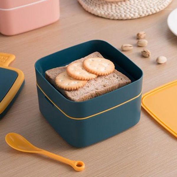 

storage bottles & jars portable handle with spoon double layers leakproof bento case lunch box office outdoor picnic pp container microwave