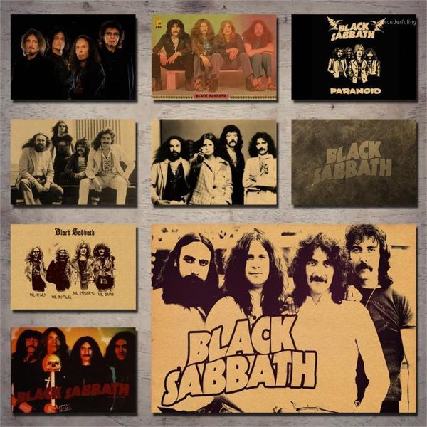 

black sabbath band retro decorative wall sticker retro poster kraft paper poster1